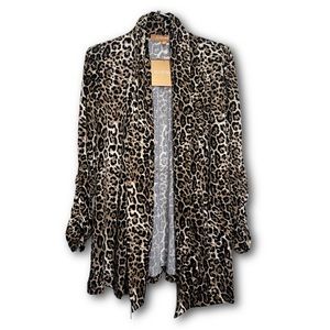 Ellen Tracy | Women Open Sweater Leopard Print SZ S